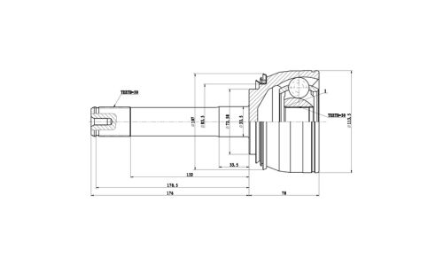 ШРУС наружный | перед ZIKMAR, арт. Z87007R