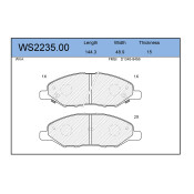Колодки тормозные дисковые Jeenice, комплект на ось (4 шт), арт. WS2235.00