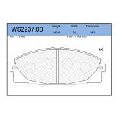 Колодки тормозные дисковые Jeenice, комплект на ось (4 шт), арт. WS2237.00