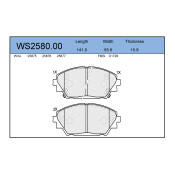 Колодки тормозные дисковые Jeenice, комплект на ось (4 шт), арт. WS2580.00