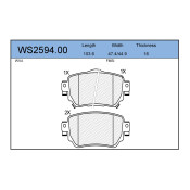 Колодки тормозные дисковые Jeenice, комплект на ось (4 шт), арт. WS2594.00