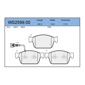 Колодки тормозные дисковые Jeenice, комплект на ось (4 шт), арт. WS2599.00