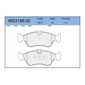 Колодки тормозные дисковые Jeenice, комплект на ось (4 шт), арт. WS3188.00