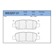 Колодки тормозные дисковые Jeenice, комплект на ось (4 шт), арт. WS3257.01