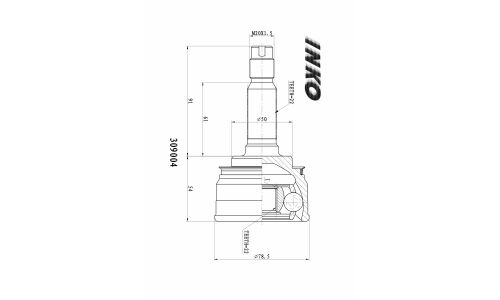 ШРУС INKO, внешний, арт. 309004