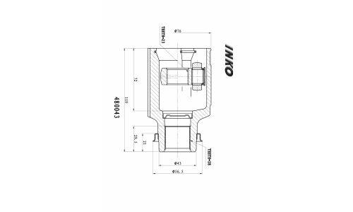 ШРУС INKO, внутренний, арт. 480043