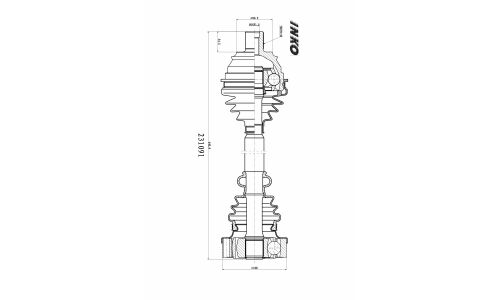 Вал приводной в сборе 38 | перед прав/лев INKO, арт. 231091