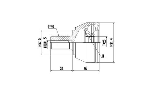 ШРУС Zikmar, передний, левый, наружный, арт. Z87432R