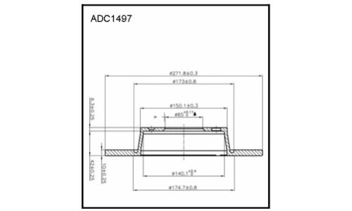 Диск тормозной Allies Nippon, задний, арт. ADC1497