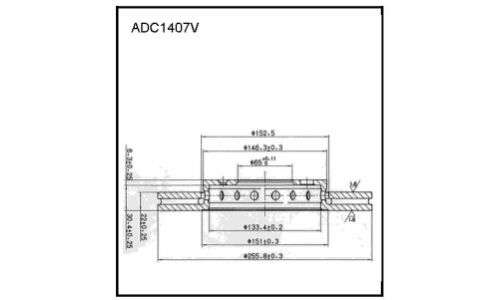 Диск тормозной Allies Nippon, передний, арт. ADC1407V