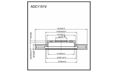 Диск тормозной Allies Nippon, передний, арт. ADC1151V