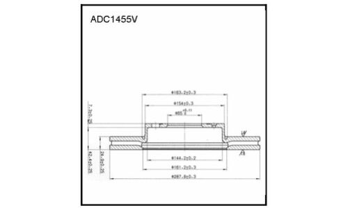 Диск тормозной Allies Nippon, задний, арт. ADC1455V