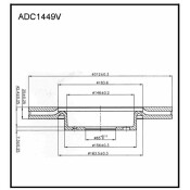 Диск тормозной Allies Nippon, передний, арт. ADC1449V