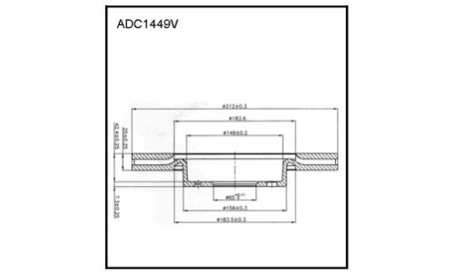Диск тормозной Allies Nippon, передний, арт. ADC1449V