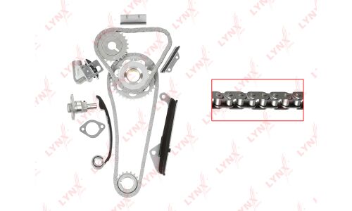 Комплект для замены цепи ГРМ LYNXauto TK-0152 для двигателей GA14DE, GA14DS, GA15DE, GA16DE, GA16DEL, GA16DS