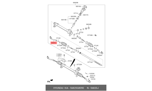 Наконечник рулевой тяги | прав Hyundai/Kia, арт. 56825-G8090