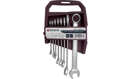Набор комбинированных ключей Thorvik с держателем, от 8мм до 19мм, комплект 8 предметов, арт. CWS0008