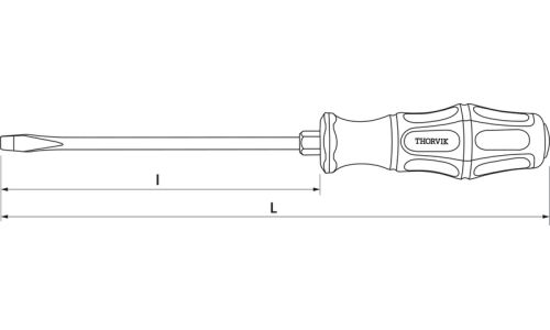 Отвёртка ударная шлицевая Thorvik, SL6x100мм, арт. SDLG610