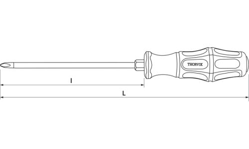 Отвёртка ударная крестовая Thorvik, PH1x75мм, арт. SDPG175