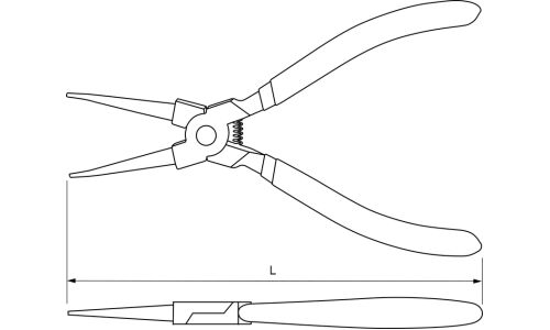 Щипцы для стопорных колец «прямой сжим», 180 мм Thorvik, арт. IRSP180