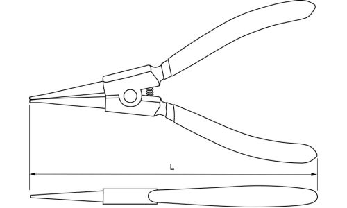 Щипцы для стопорных колец «прямой разжим», 180 мм Thorvik, арт. ERSP180