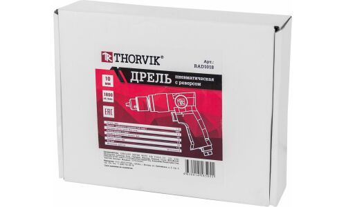 Дрель пневматическая с реверсом 1800 об/мин., патрон 1-10 мм Thorvik, арт. RAD1018