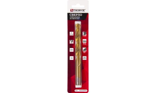 Сверло спиральное по металлу HSS TiN в блистере, d2.5 мм, 2 шт. Thorvik, арт. TDB025NTB