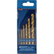 Свёрла по металлу Thorvik, спиральные, HSS TiN, Ø2–8мм, в пластиковом кейсе, 6 шт, арт. TDBS6