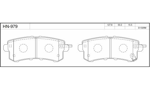 Колодки тормозные дисковые jFBK, задние, комплект на ось (4 шт), арт. HN-979