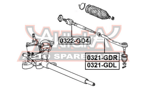 Тяга рулевая Asva, левая, арт. 0322-GD4