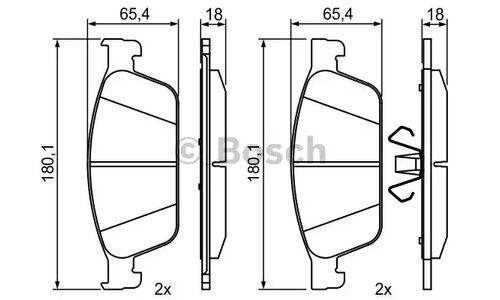 Колодки тормозные дисковые | зад Bosch, арт. 0 986 495 388