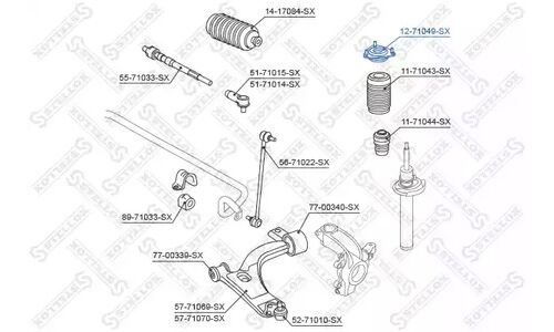 Опора амортизатора пер. Ford Fiesta,Maz | перед Stellox, арт. 12-71049-SX