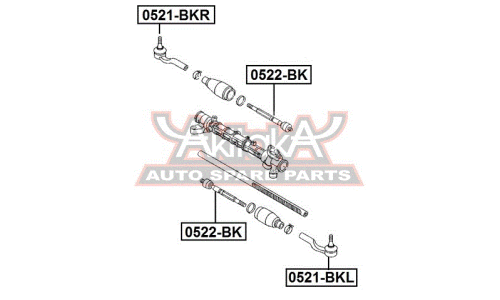 Наконечник рулевой тяги Asva, правый, арт. 0521-BKR