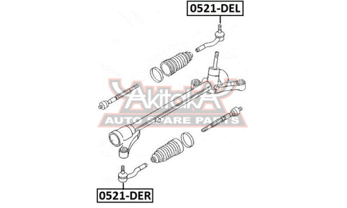 Наконечник рулевой тяги Asva, левый, арт. 0521-DEL