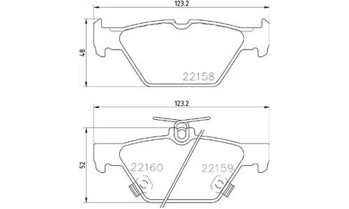 Колодки тормозные дисковые Brembo, комплект на ось (4 шт), арт. P78026