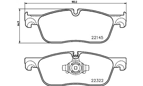 Колодки тормозные дисковые Brembo, комплект на ось (4 шт), арт. P36035