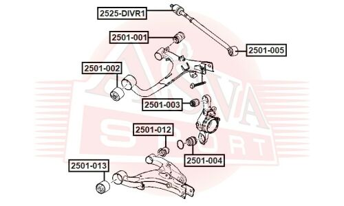 Тяга рулевая Asva, арт. 2525-DIVR1