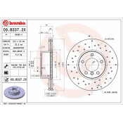 Диск тормозной Brembo вентилируемый, арт. 09B3372X