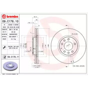 Диск тормозной Brembo вентилируемый, арт. 09C17611