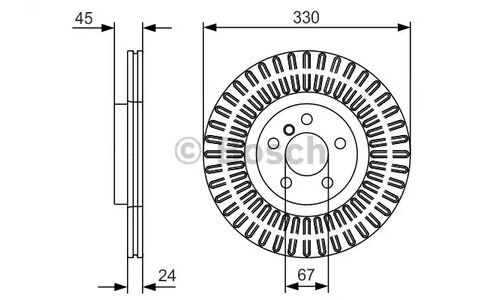 Диск тормозной Bosch, передний, арт. 0 986 479 C94