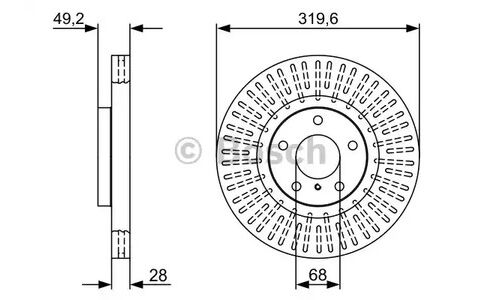 Диск тормозной | перед Bosch, арт. 0 986 479 V60