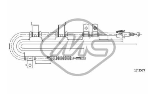 Трос ручного тормоза Metalcaucho, левый, арт. 82006