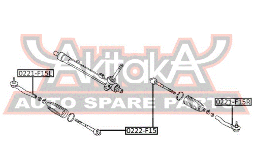 Наконечник рулевой тяги Asva, левый, арт. 0221-F15L