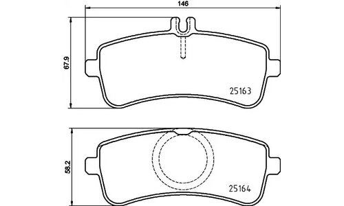 Колодки тормозные дисковые Brembo, комплект на ось (4 шт), арт. P50132
