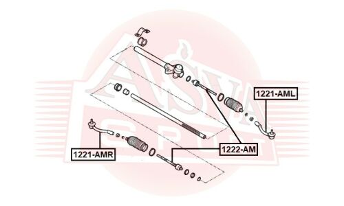 Наконечник рулевой тяги Asva, правый, арт. 1221-AMR