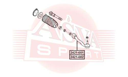 Наконечник рулевой тяги Asva, правый, арт. 2421-001