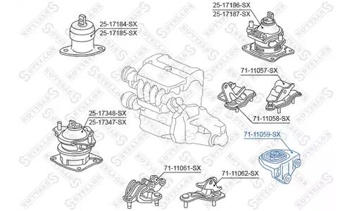 Опора КПП Honda Accord 02-08 | перед лев Stellox, арт. 71-11059-SX
