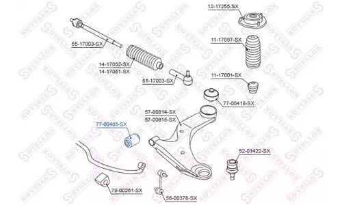 Сайлентблок рычага Stellox, для Subaru Legacy, арт. 77-00405-SX