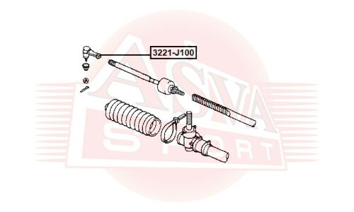 Наконечник рулевой тяги Asva, арт. 3221-J100