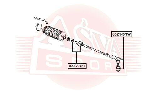 Наконечник рулевой тяги Asva, арт. 0321-STW